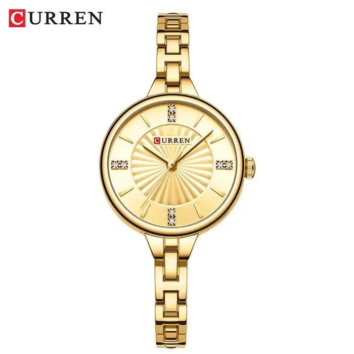CURREN 9097 montre à Quartz pour femmes de marque supérieure mode décontractée or argent étanche bra