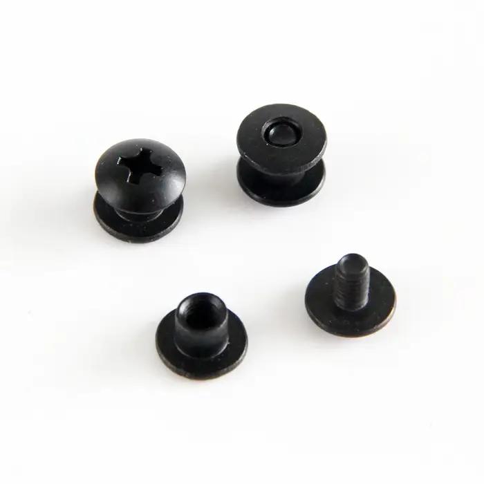 Jeu de Vis en Acier Noir pour Poteau Court Chicago, Tête Croisée, Parfait pour le Bricolage, Étuis/C
