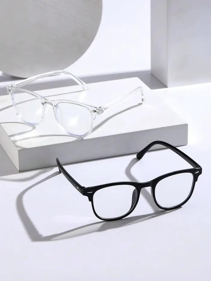 Lunettes transparentes Anti-lumière bleue, monture carrée en plastique unisexe, tendance, pour la re