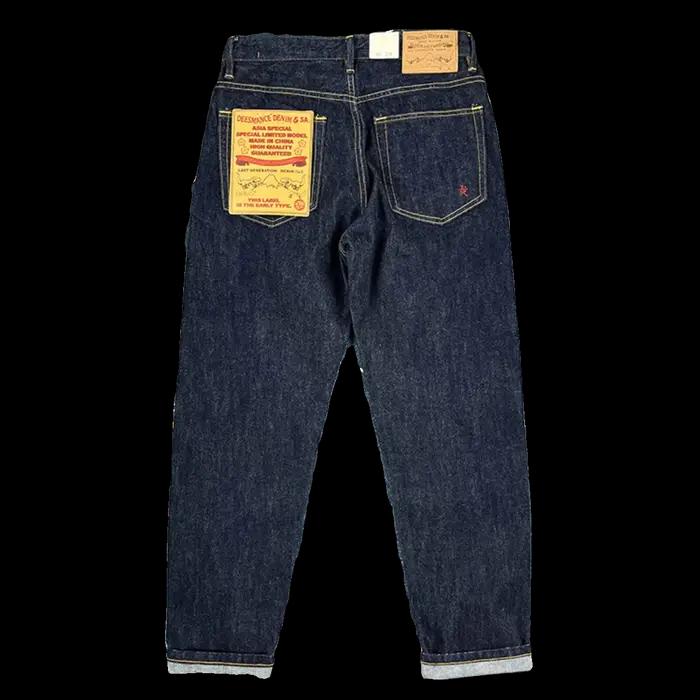 Jean Denim Rouge à Lisière pour Homme, Pantalon en Coton Indigo Brut, Lourd, Désillé, Mode Jeune Hom