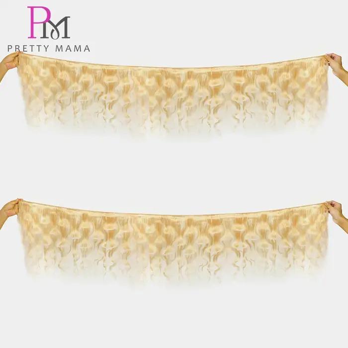 Tissage en Lot Brésilien Naturel Remy Body Wave Blond, Extensions de Cheveux Humains, 36 38 40 Pouce