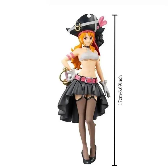 19CM Anime une pièce Nami noir vêtements Figurine une pièce FILM rouge habiller Figurine PVC modèle