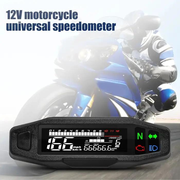 Compteur de vitesse numérique universel pour moto, tachymètre LED, panneau de comptage de carte Prad