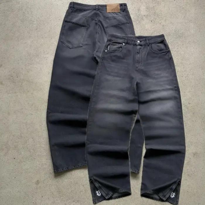 Pantalon décontracté pour hommes, européen et américain, hip-hop, pièce d'or, jean Y2K rétro gothiqu
