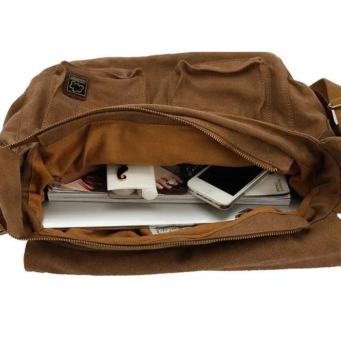 2025 mode Vintage en cuir toile femmes hommes sac de messager coton toile sac à bandoulière hommes s