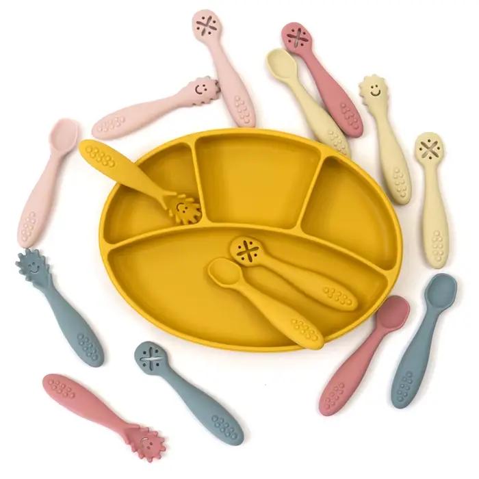 Ensemble d'ustensiles de cuillères d'apprentissage pour bébé, 3 pièces, mignon, cuillère d'alimentat