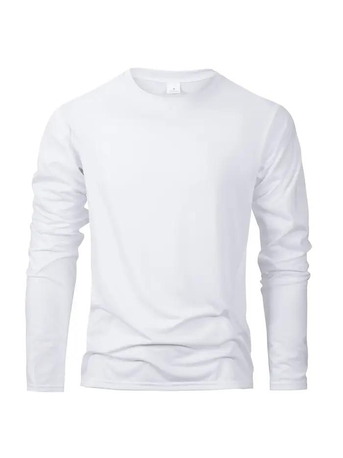 T-shirts à manches longues pour hommes T-shirts décontractés à col rond évacuant l'humidité hauts po