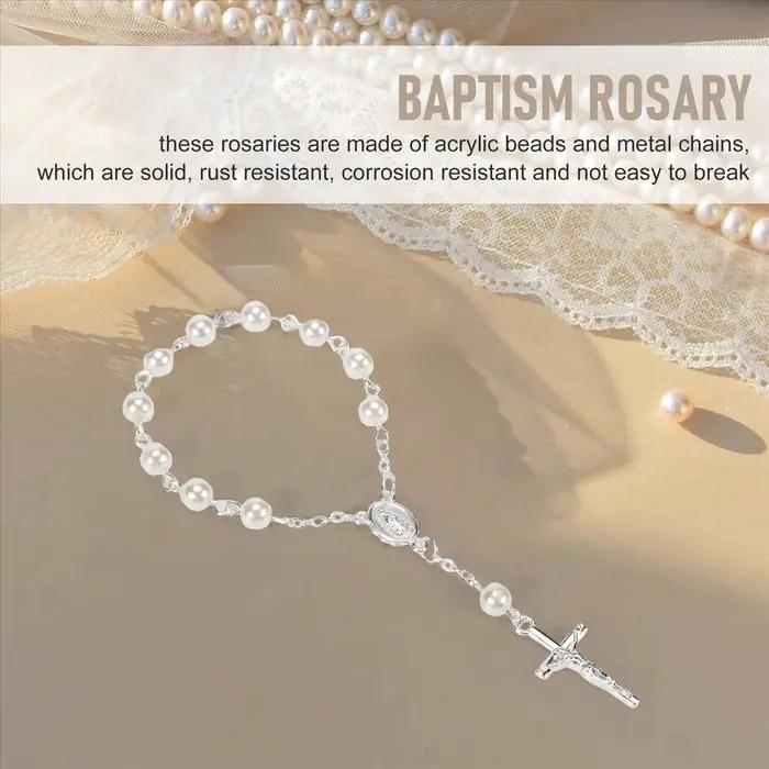 Chapelet de baptême en fausses perles, 30 pièces, pour communion