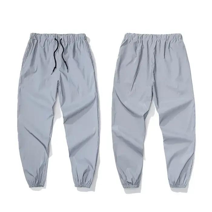 Pantalon décontracté réfléchissant de nuit pour hommes, taille élastique, mode Skateboard, Streetwea