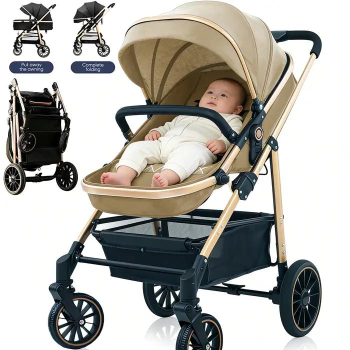Poussette bébé luxueuse Portable voyage landau pliable landau siège réversible bidirectionnel nouvea