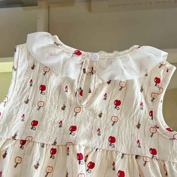 Ensemble deux pièces robe de princesse sans manches avec imprimé Floral, tenue fine d'été pour bébés