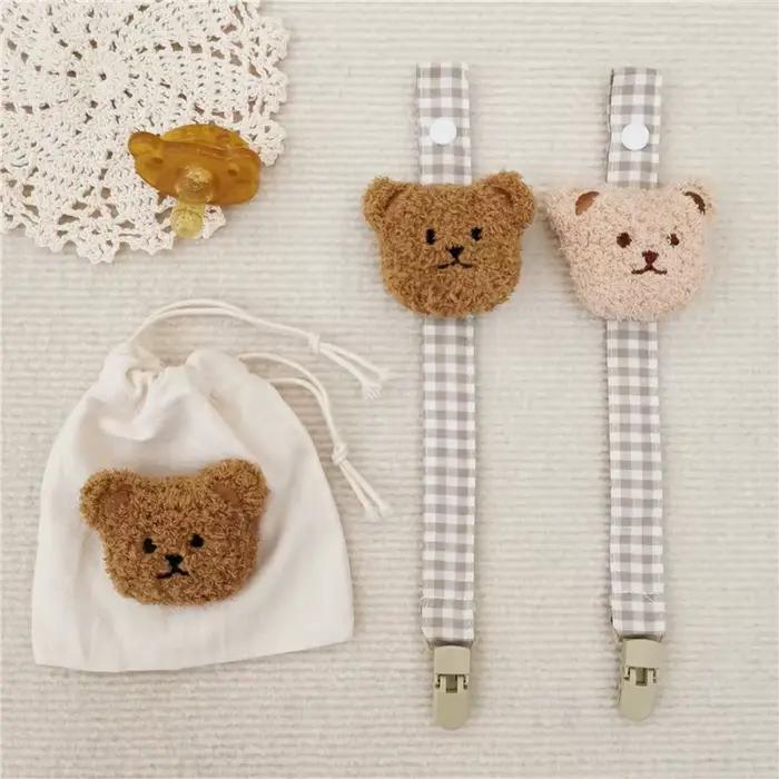 1 pièces mignon ours bébé attache-sucette chaîne porte-factice sucette Clips sangle porte-mamelon in