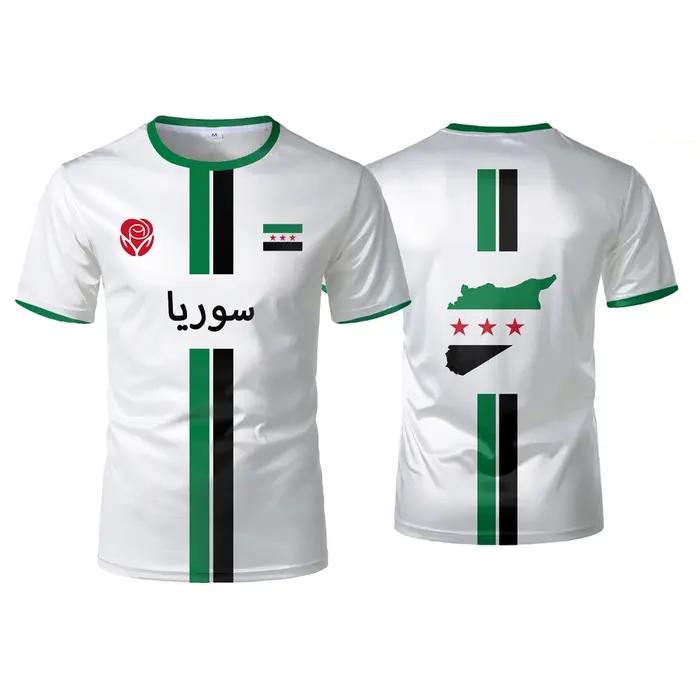 Nouveau maillot de Football de la syrie T-shirts de sport pour hommes drapeau syrien rue hauts surdi