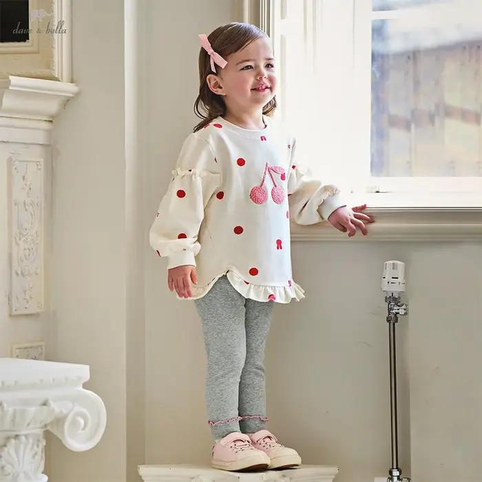 Dave Bella ensemble pantalon pour enfants filles Leggings à manches longues décontracté deux pièces