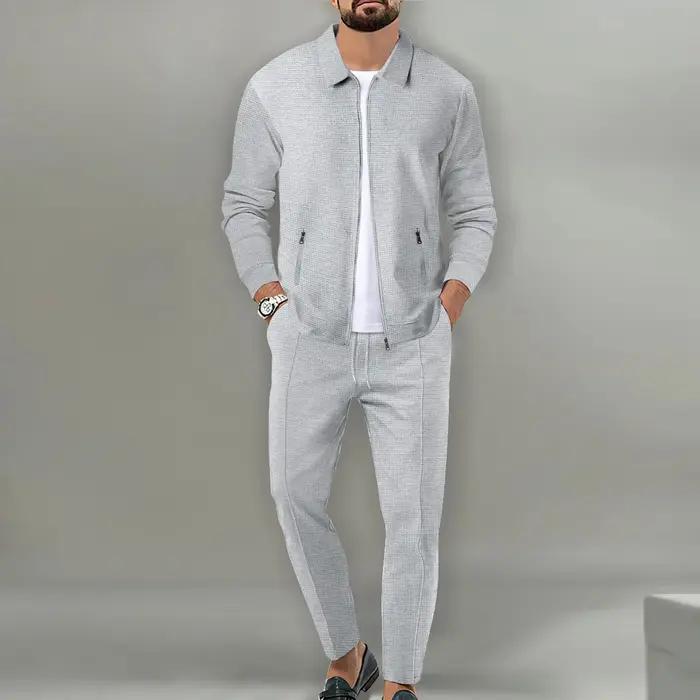 Veste et pantalon de sport pour hommes, couleur unie, populaire, pour jeunes, deux combinaisons de l