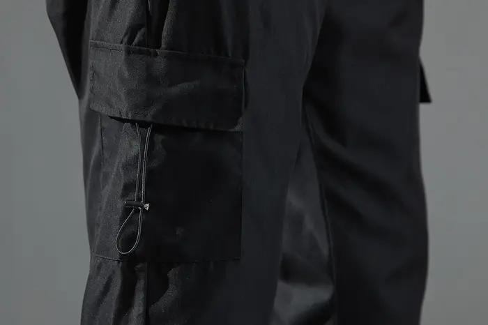 Mid Waist Stylish Drawstring Design Men Trouser Polyester Overalls Thermal for Dating Cargo Pants Po