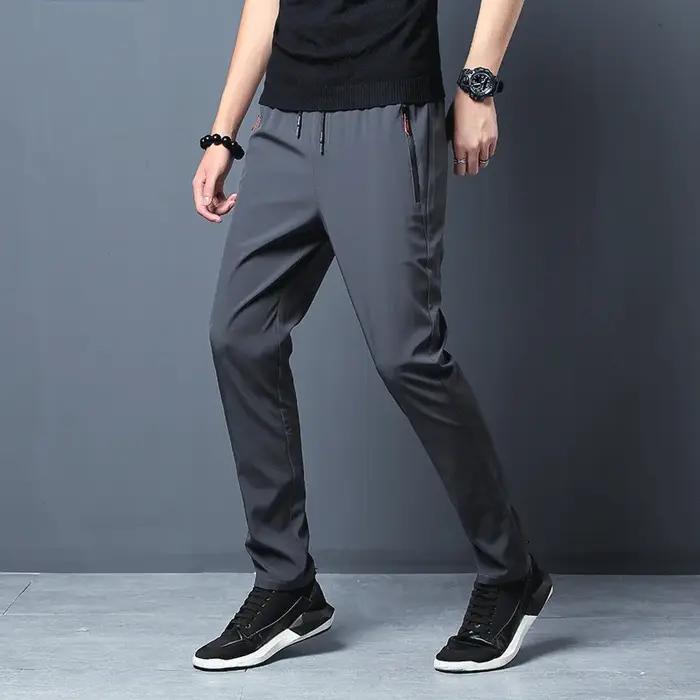 Pantalons décontractés pour hommes affaires Stretch coupe ajustée taille élastique survêtement corée