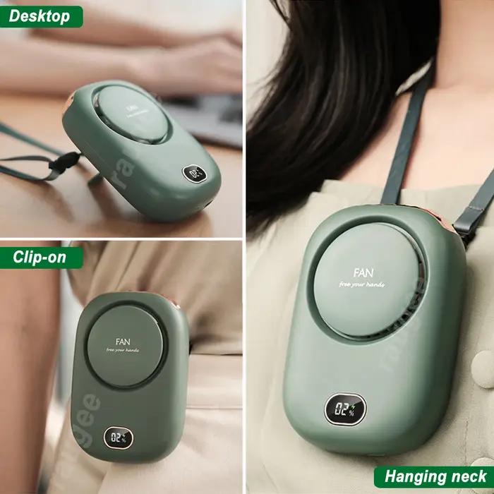 Mini ventilateur Portable à Clip de taille, Rechargeable, suspendu au cou, pour Camping en plein air
