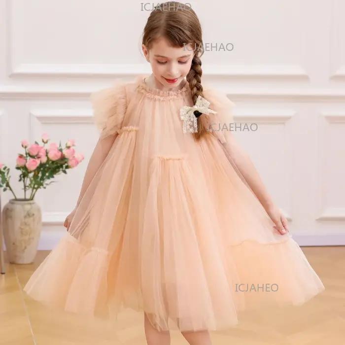 Robe de Princesse Élégante pour Filles 2026 – Tenue de Soirée Formelle Tutu avec Manches Volantes po