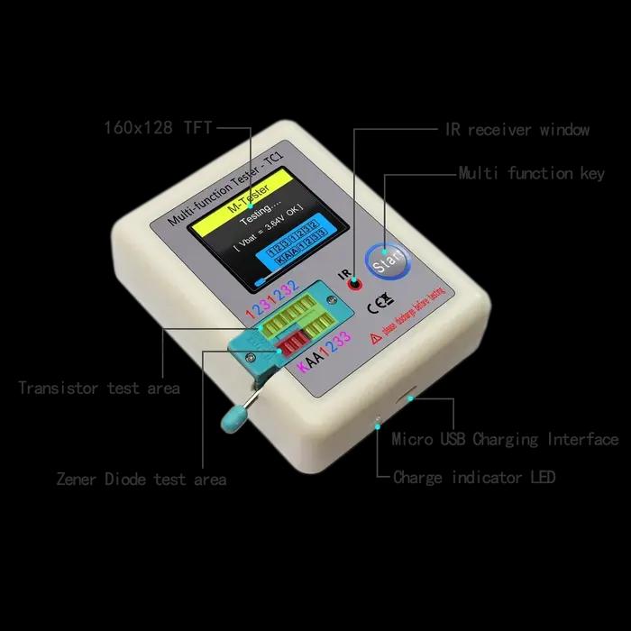 LCR TC1 1.8 "TFT LCD affichage multimètre Transistor testeur Diode Triode condensateur résistance Te