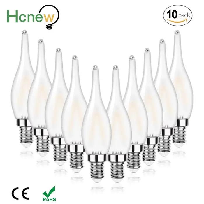 Ampoule LED E14 220V 110V C22, style rétro givré, remplacement pour chandelier, filament vintage, la