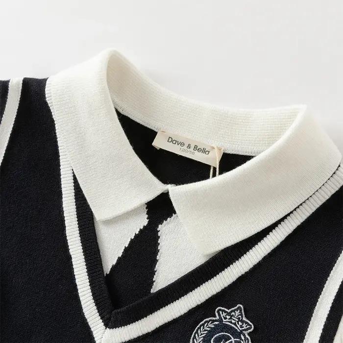 Dave Bella enfants robe printemps automne manches longues filles coton jupes collège Style vêtements
