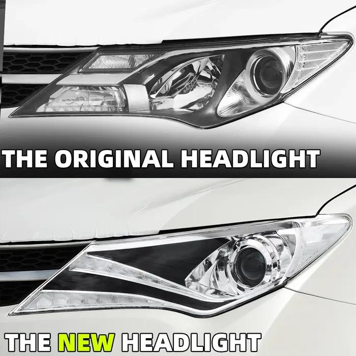 Depo – ensemble de phares adaptés à la Toyota RAV4, phares LED modifiés, lentille Laser, feux de jou
