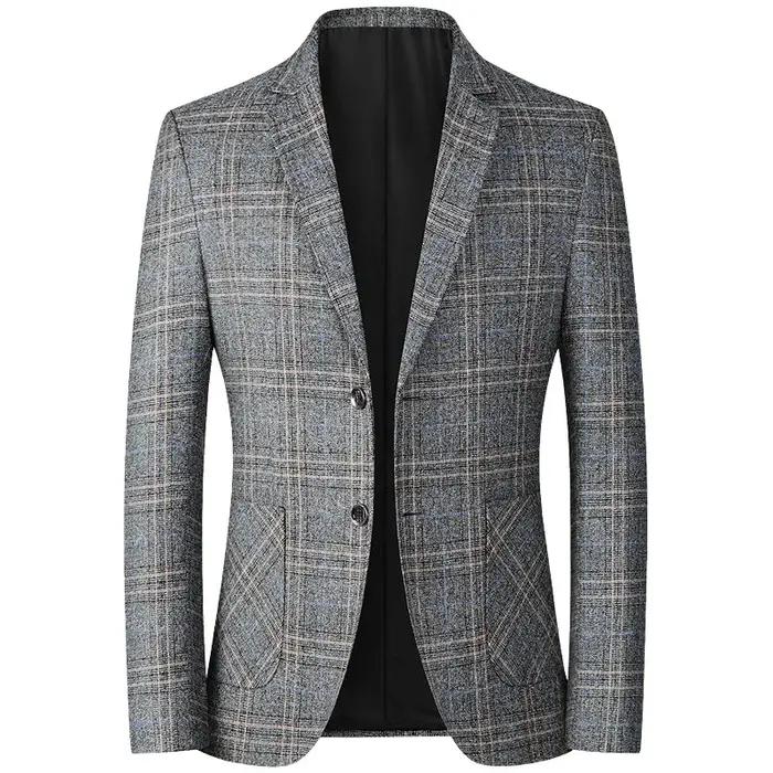 Blazer Homme Tendance Rayé avec Poches, Veste Décontractée Chic pour Homme, Col Rabattu Vintage, Man