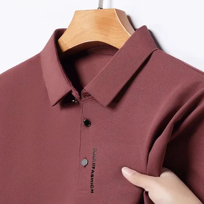 Polo à manches courtes pour hommes, couleur unie, respirant, confortable, élastique, nouvel arrivage