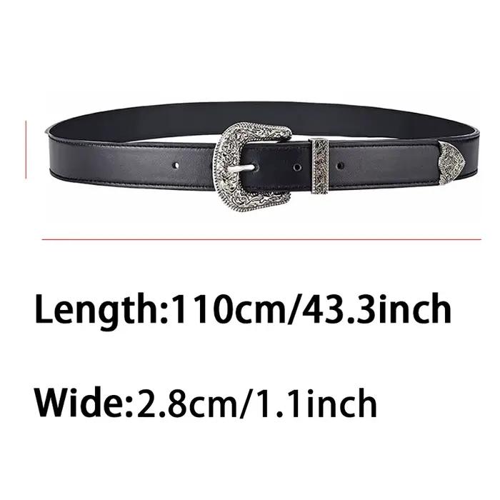 Ceinture en cuir PU vintage pour femmes, ceinture sculptée pour hommes, ceinture de jeans bon marché