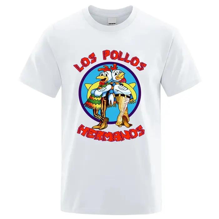 Été hommes de haute qualité LOS POLLOS Hermanos drôle imprimé T-Shirt décontracté coton respirant T-