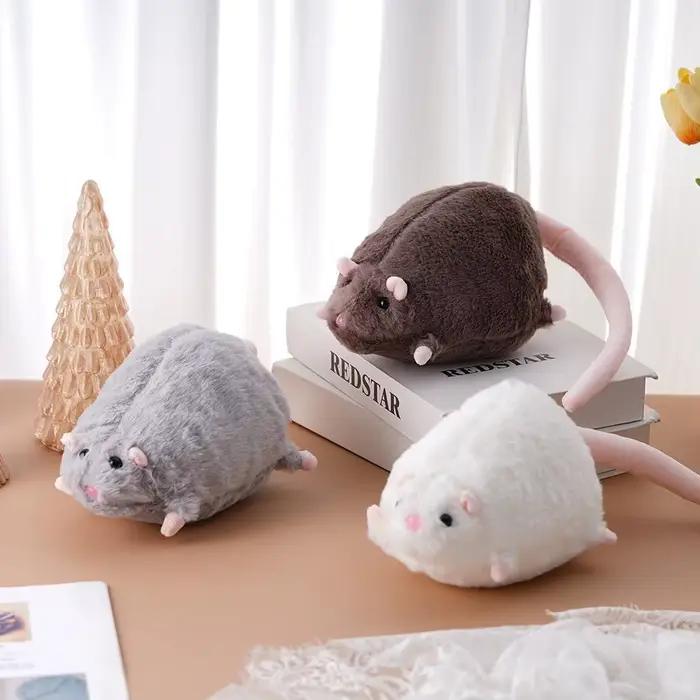 Peluche Souris Mignonne 40/90cm, Poupée Rat sur Branche Florale Géante, Figurine Animale Douce de De