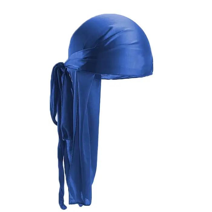 Chapeau de Pirate Durag à longue queue soyeuse unisexe, Turban à la mode, casquette Bandana pour fem
