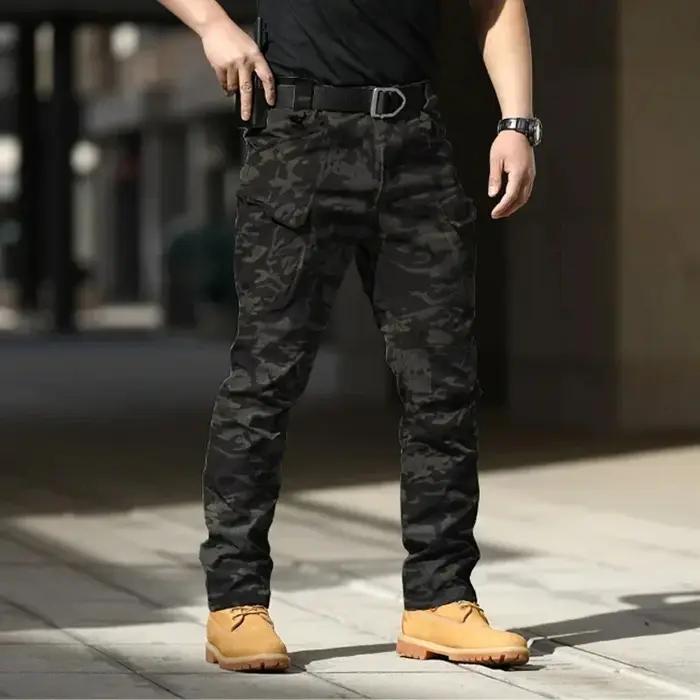 Pantalon Cargo imperméable pour hommes, élastique, poches multiples, militaire, jogging d'extérieur,