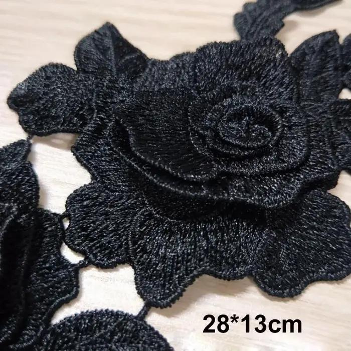 Patch brodé de fleurs de roses à coudre, 2 pièces, pour robe, chapeau, sac, jean, appliques, artisan