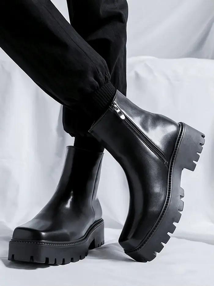 Bottes à glissière latérale à semelle optique carrée Parker pour hommes