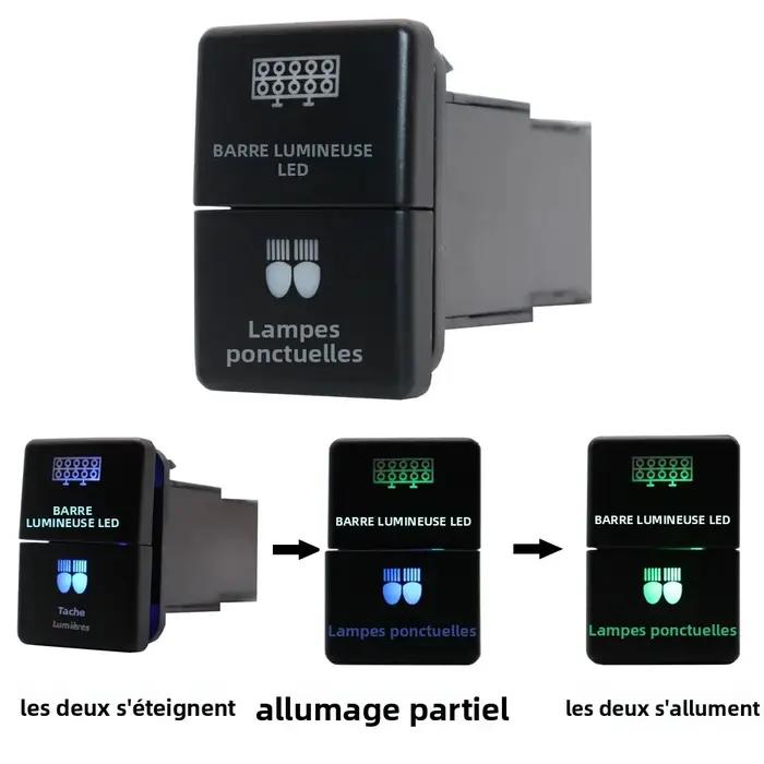 Interrupteur à double bouton-poussoir 12V