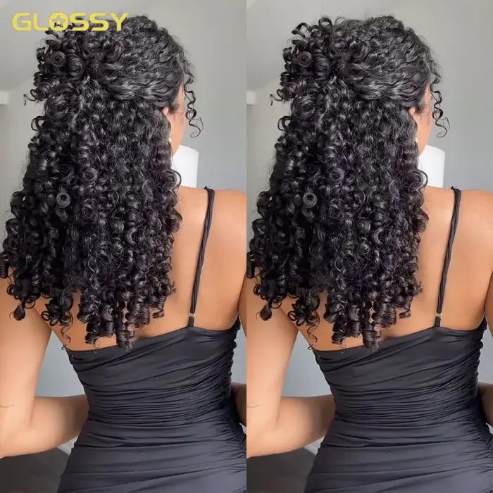 Perruques en cheveux humains bouclés birmans à 300 % de densité pour femmes, perruque brésilienne sa