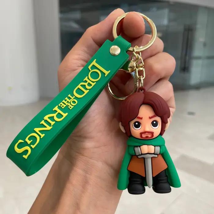 Porte-clés Seigneur des Anneaux figurine d'action tridimensionnelle voiture porte-clés sac pendentif original pour fan de fantasy et films occasionnels