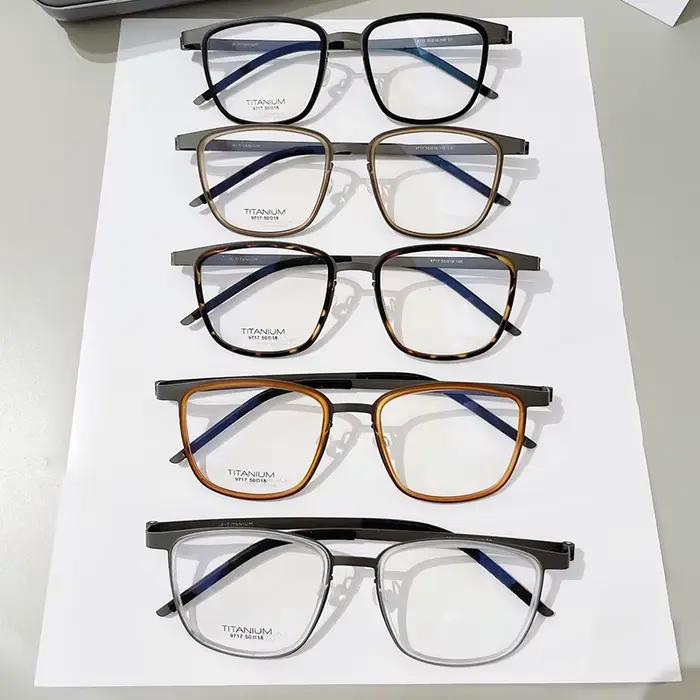 Danemark Designer Réplique Rétro Carré Pur Titane Cadres Acétate Anneau Lunettes Homme Femme Sans Vi
