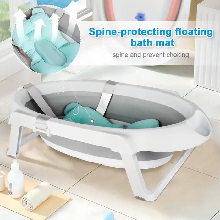 Baignoire pour bébé avec support - baignoire pliable avec coussin de bain - sécurisé et confortable