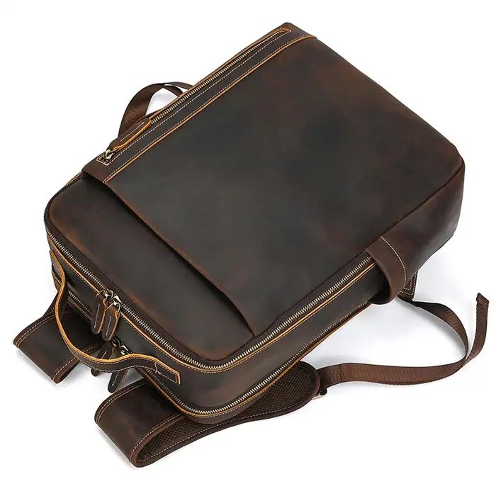 2025 nouveautés sac à dos en cuir pour voyage hommes mâle en cuir de vachette pochette d'ordinateur