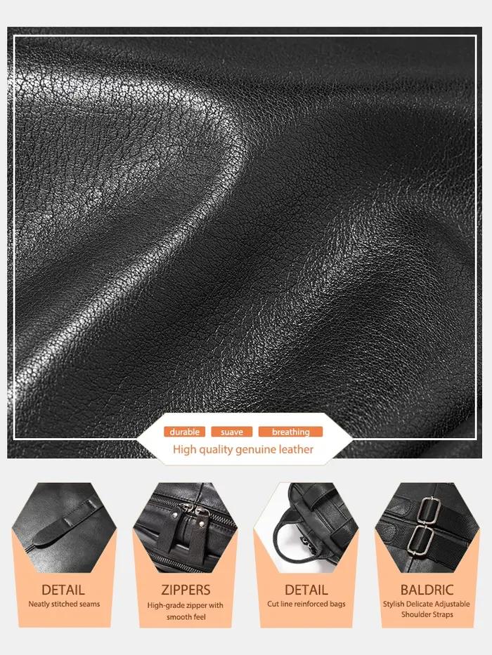 Zency – sac à dos en cuir véritable 100% pour femmes, grande capacité, pour les déplacements, les vo