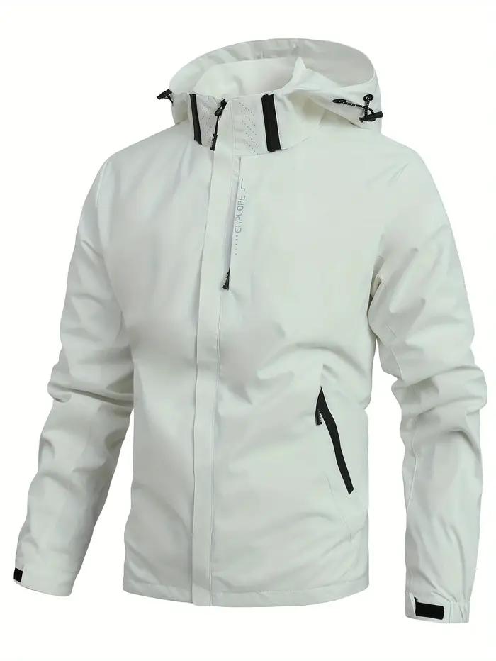 Veste de pluie imperméable légère pour hommes, imperméable d'extérieur à capuche, veste coupe-vent d