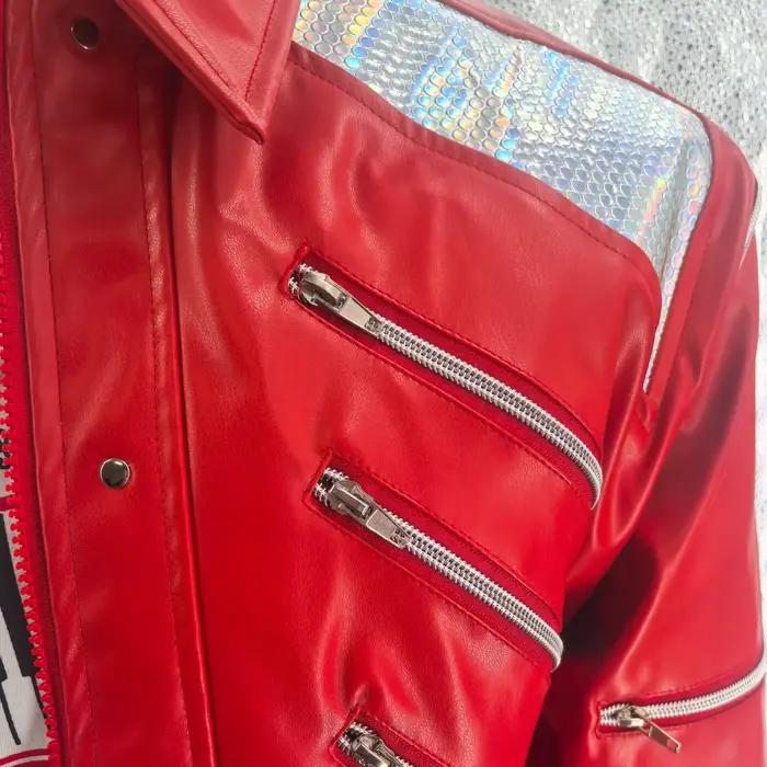 MJ Michael Jackson Veste de salle de bain en jean avec fermeture éclair
