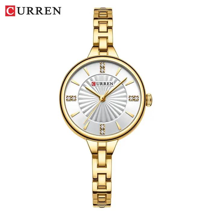 CURREN 9097 montre à Quartz pour femmes de marque supérieure mode décontractée or argent étanche bra