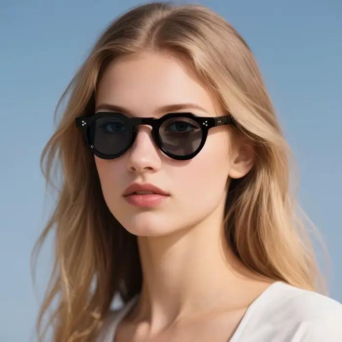 ChicOptix mode Vintage Rivet Design femmes lunettes de soleil acétate hommes marque de luxe lunettes