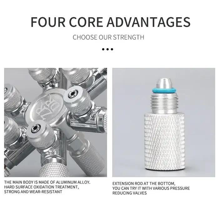 ZRDR – distributeur de CO2 multi-voies pour Aquarium en acier inoxydable, vanne à aiguille de sépara