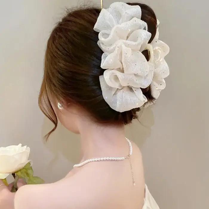 Pinces à cheveux avec nœud en maille pour femmes, accessoires pour cheveux féminins, ornement de che