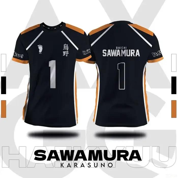 Haikyuu Fukurodani Hinata dessin animé Cosplay hommes maillot été à manches courtes enfants t-shirt